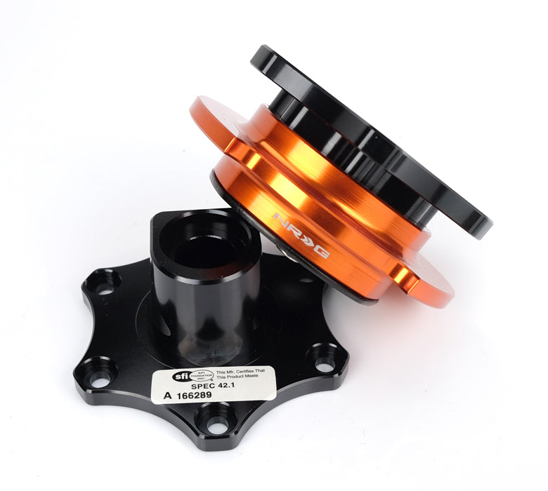 NRG Quick Release - Black Shinny Body / Orange Shinny Ring SFI SPEC 42.1 - 0