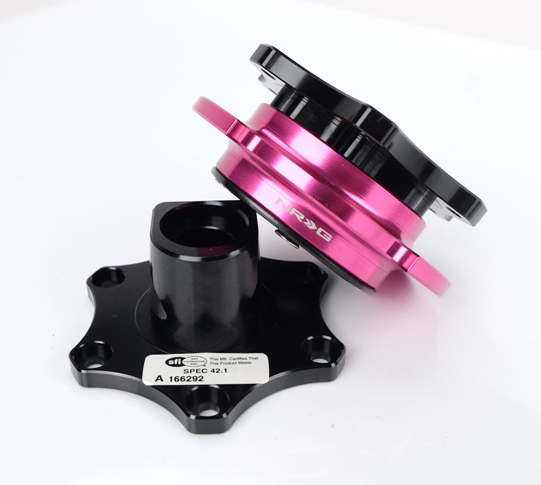 NRG Quick Release Gen 2.0 - Black Shinny Body / Pink Shinny Ring SFI Spec 42.1 - 0