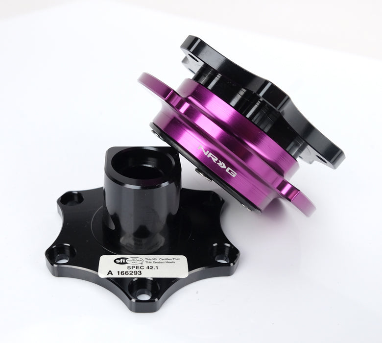 NRG Quick Release SFI SPEC 42.1 - Shiny Black Body / Shiny Purple Ring - 0