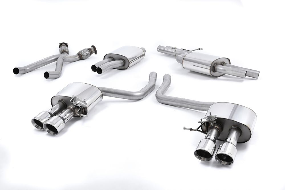 Milltek Resonated And Valved Cat-Back Exhaust System With Quad Polished Tips  - Audi SQ5 3.0 TFSI