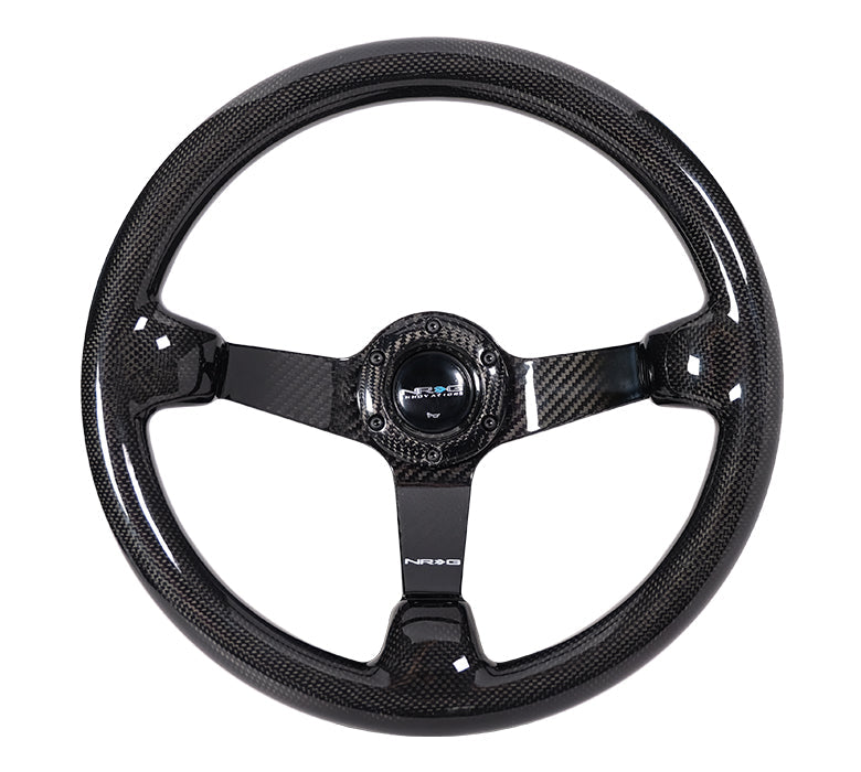 NRG Carbon Fiber Steeering Wheel (350mm) Deep Dish - Full Carbon