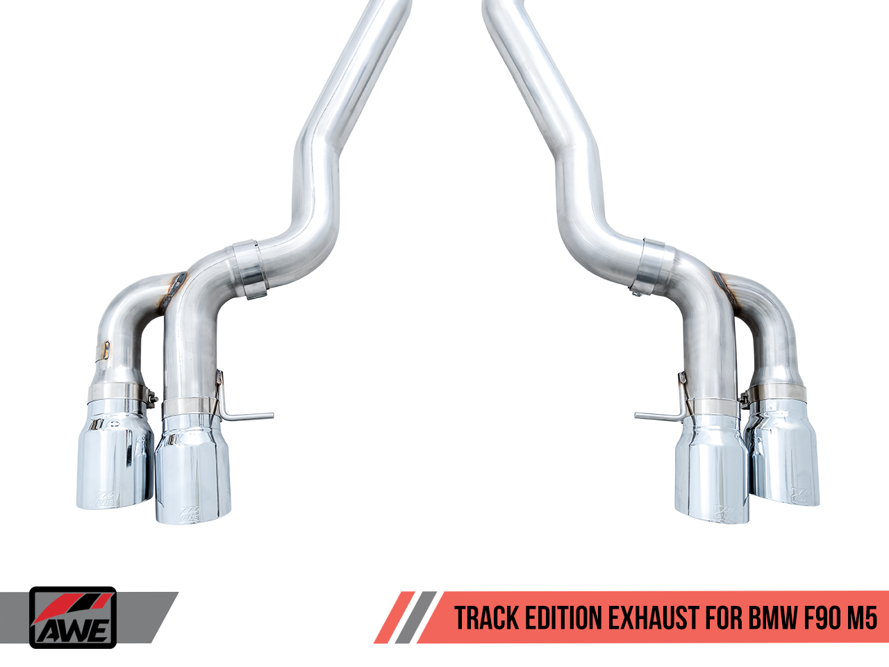 AWE Track Edition Axle-Back Exhaust for BMW F90 M5 - Chrome Silver Tips