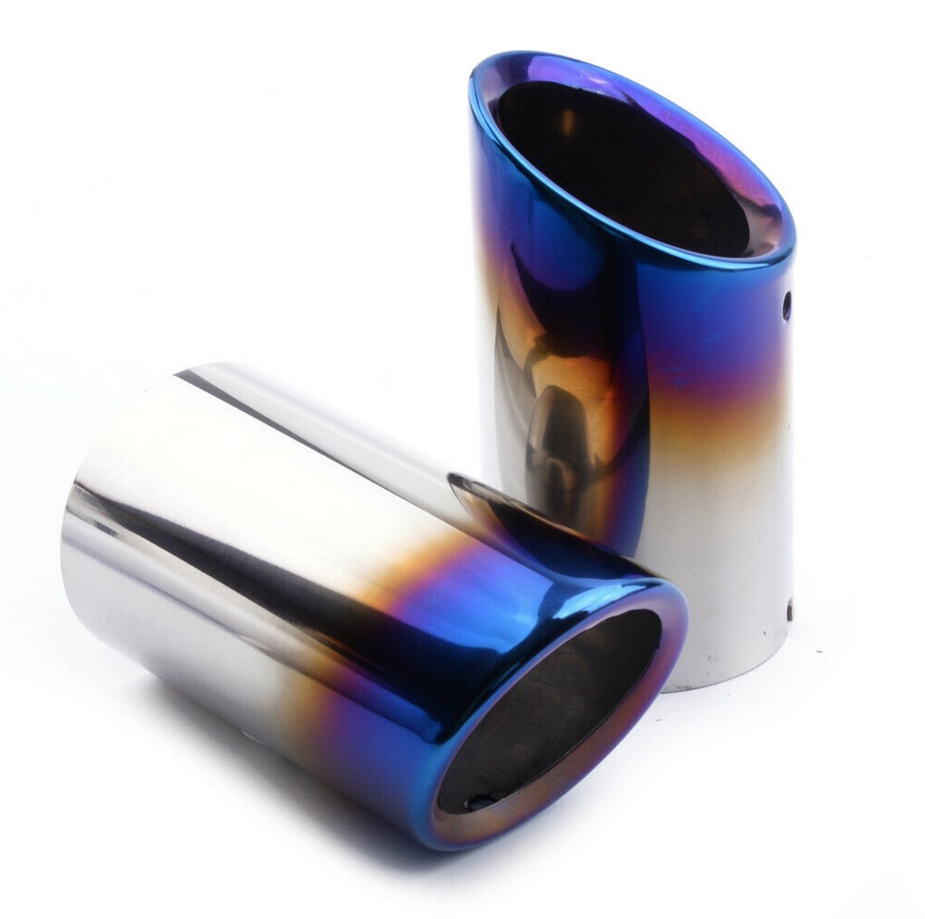 2006+ BMW E90 E91 323 325 328 330 Slip-On N51/N52 Exhaust Tips - Burned Blue (Pair)