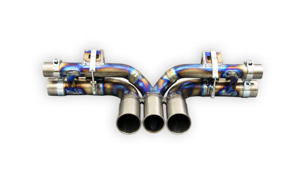 TUBI 991 GT3 CENTRAL STRAIGHT PIPES TITANIUM EXHAUST w 3 END TIPS - 0