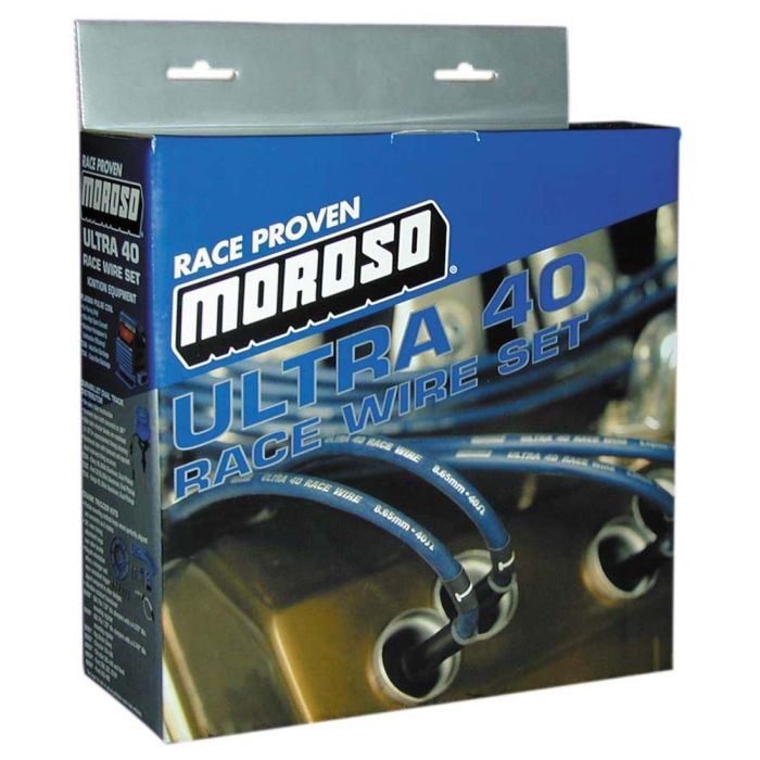 Moroso Chevrolet Big Block Ignition Wire Set - Ultra 40 - Sleeved - Non-HEI - 90 Degree - Blue