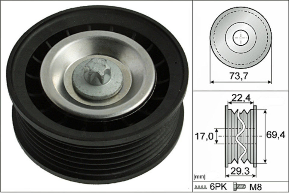 Mercedes Drive Belt Idler Pulley - INA 2762020119