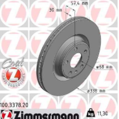 Audi Brake Disc - Zimmermann 8W0615301AB