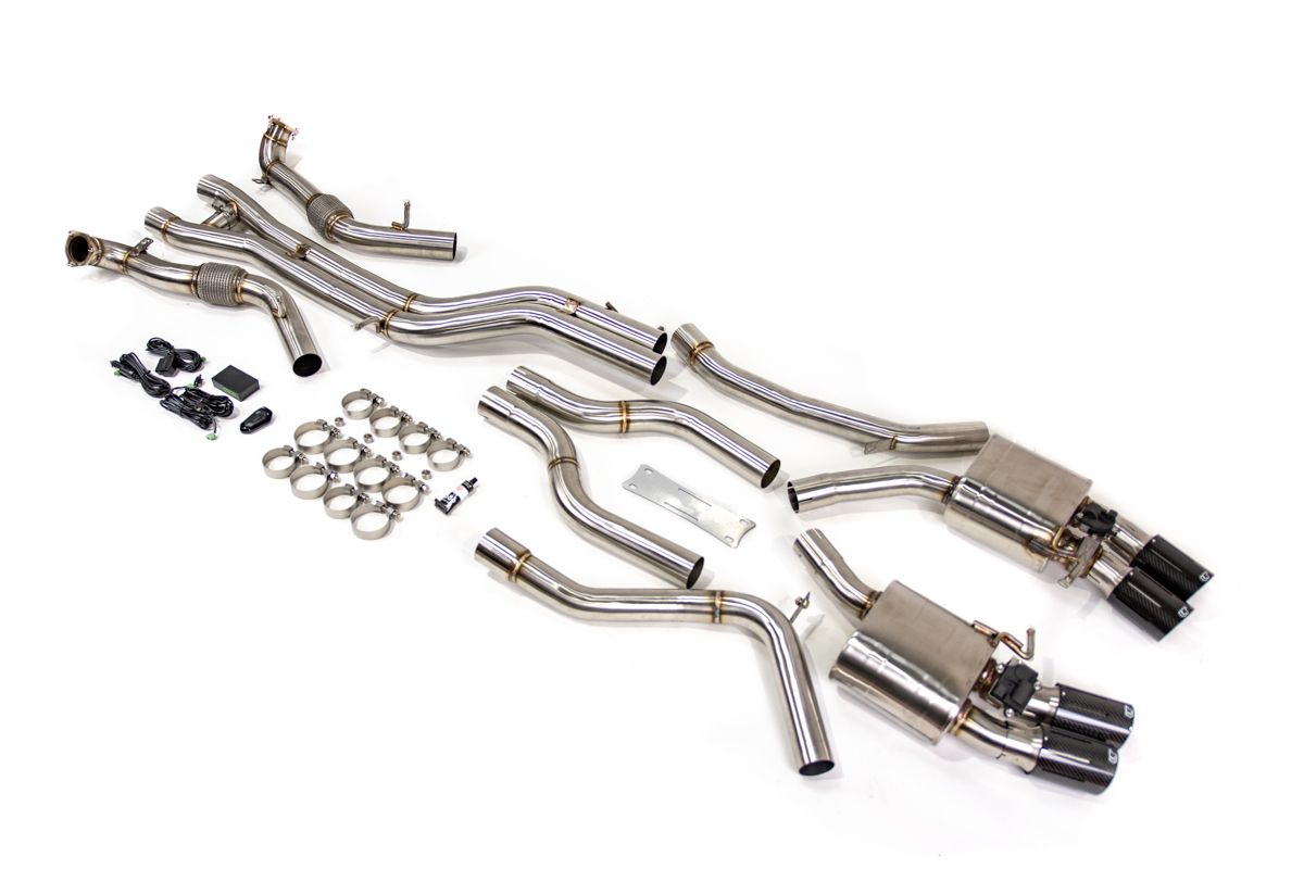 VR Performance Stainless Valvetronic Exhaust System w/ Carbon Tips Audi S4 | S5 B9 Sedan Only 2017-2021