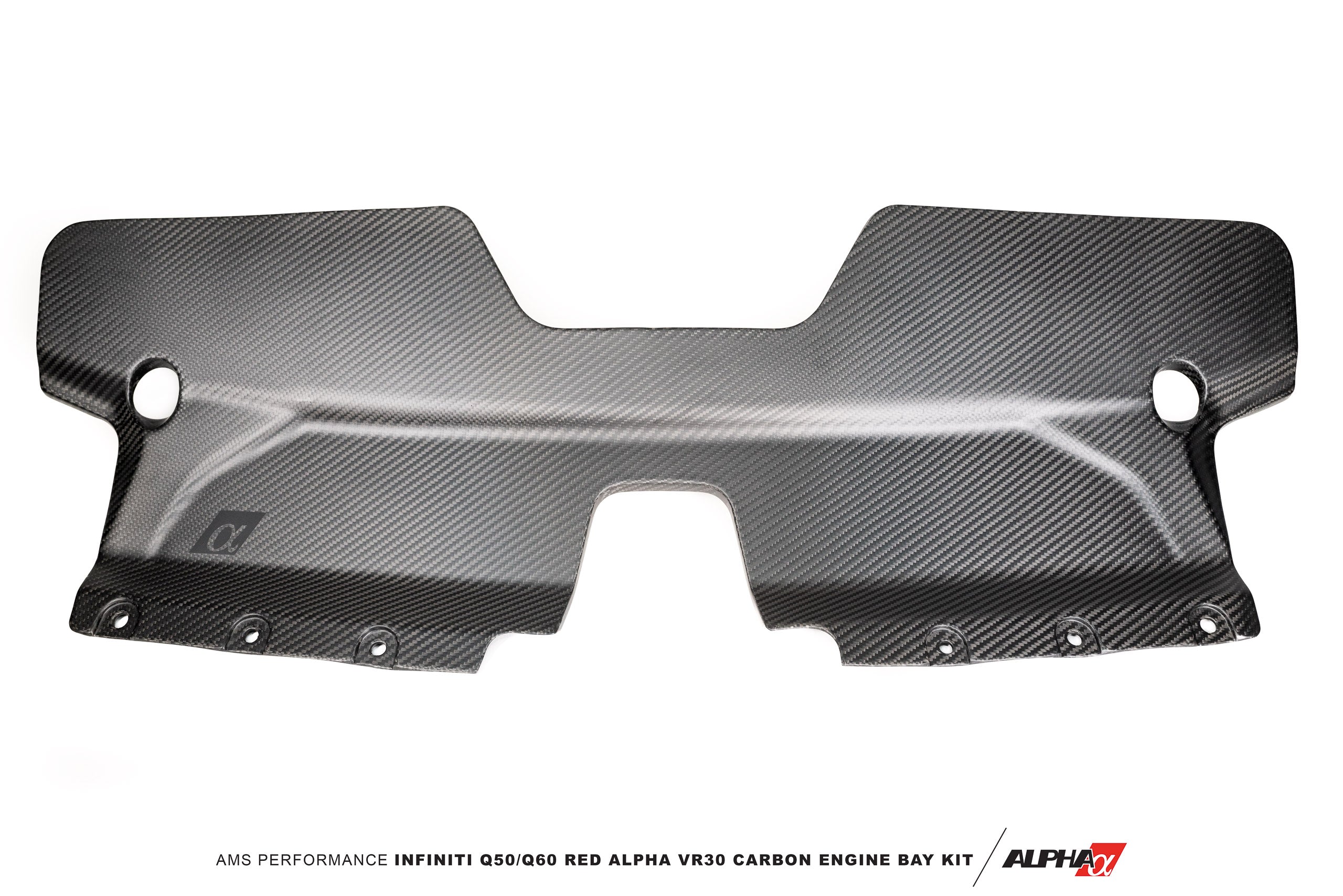 AMS Performance Infiniti Q50 / Q60 Red Alpha Matte Carbon Front Duct