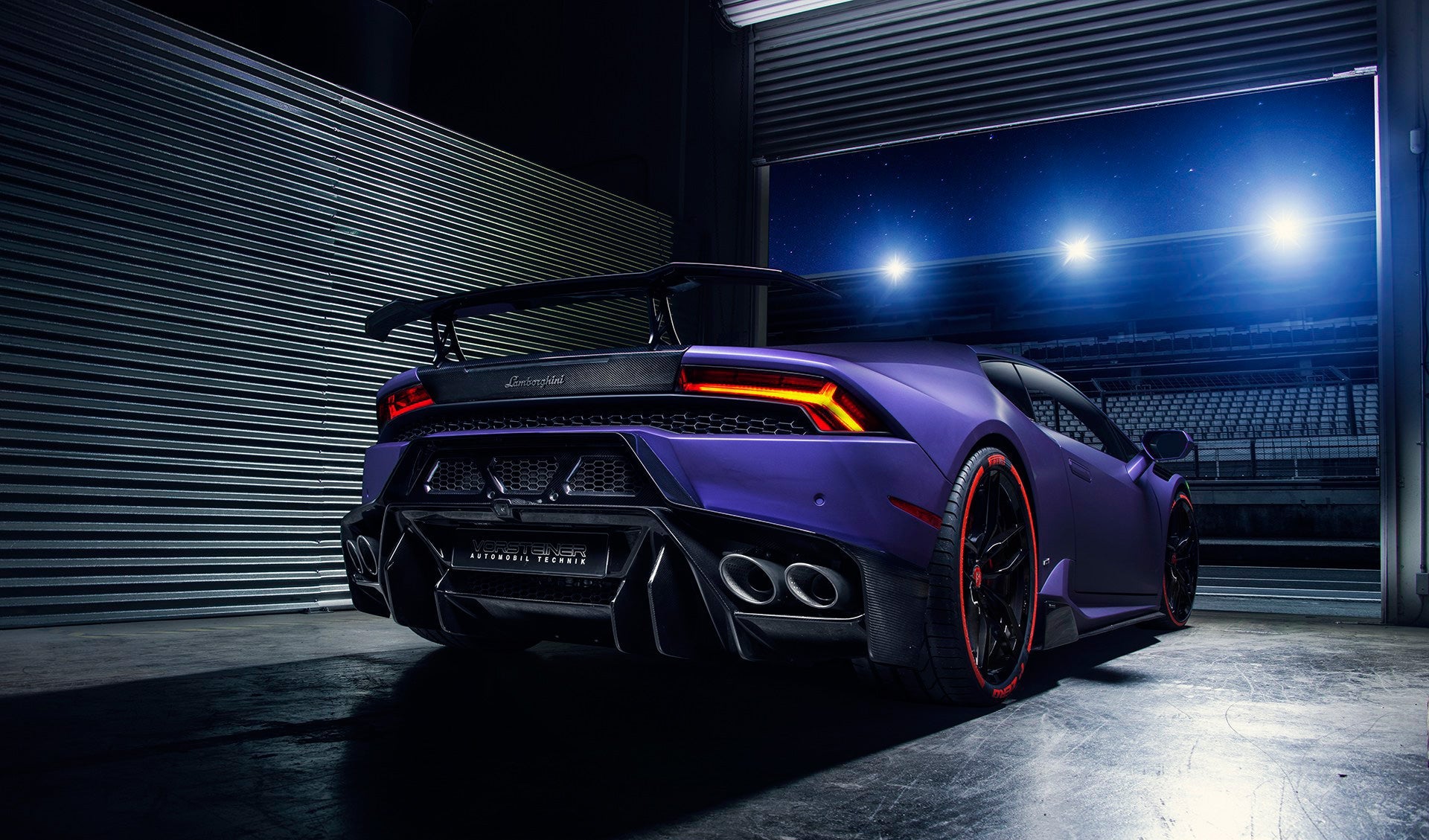 Vorsteiner Lamborghini Huracan Novara Edizione Aero Wing Blade w/ Upright Carbon Fiber PP 2x2 Glossy - 0