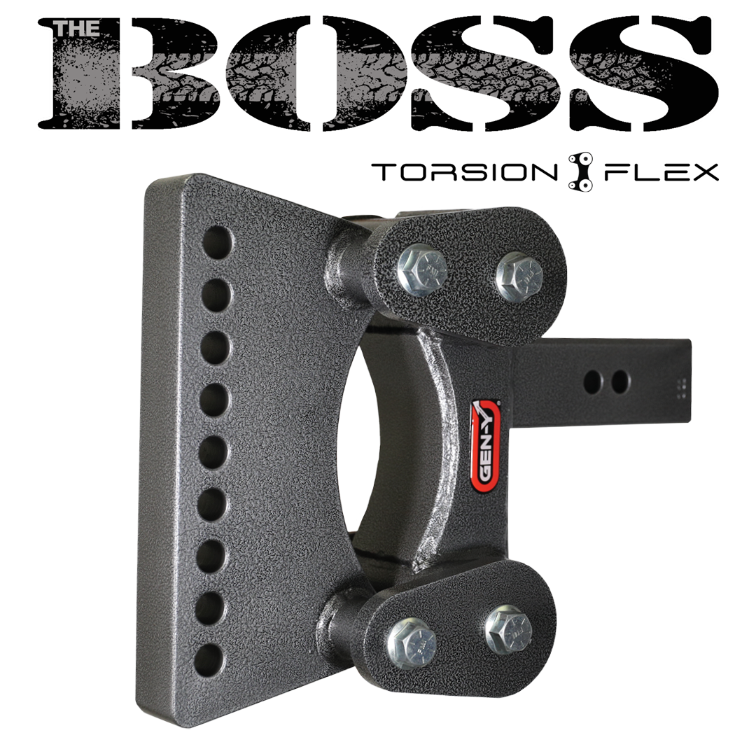 Gen-Y The Boss Torsion-Flex 2.5in Weight Distribution Shank 9.5in Drop 1100lb TW 10K Hitch