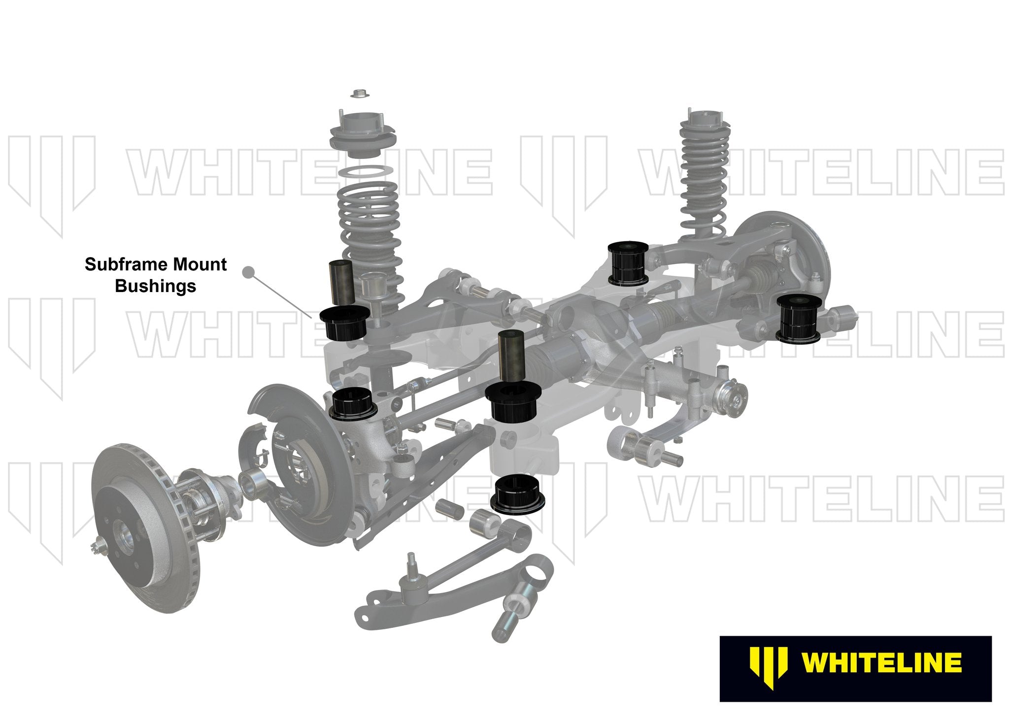 Whiteline Plus 3/08+ Dodge Challenger / 11/05+ Charger Rear Crossmember Front/Rear Mount Insert - 0