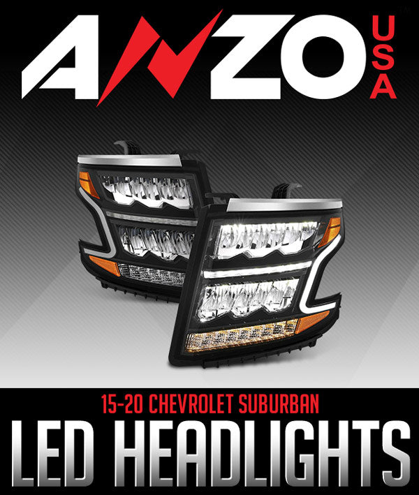 ANZOUSA LED CRYSTAL HEADLIGHTS: 2015–2020 CHEVROLET SUBURBAN