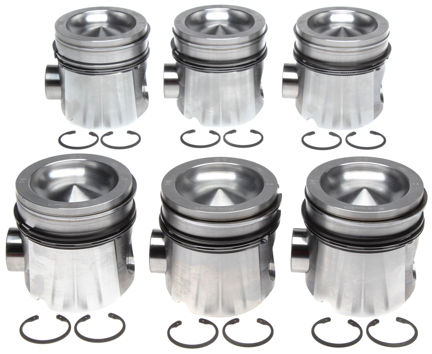 Mahle OE Cummins B 5.9L 17.1:1 CR Vin C Eng ETH Piston With Rings Set (Set of 6)