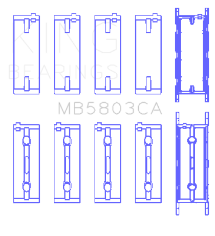 King BMW S65B40A Crankshaft Main Bearing Set ( set of 5 ) - 0