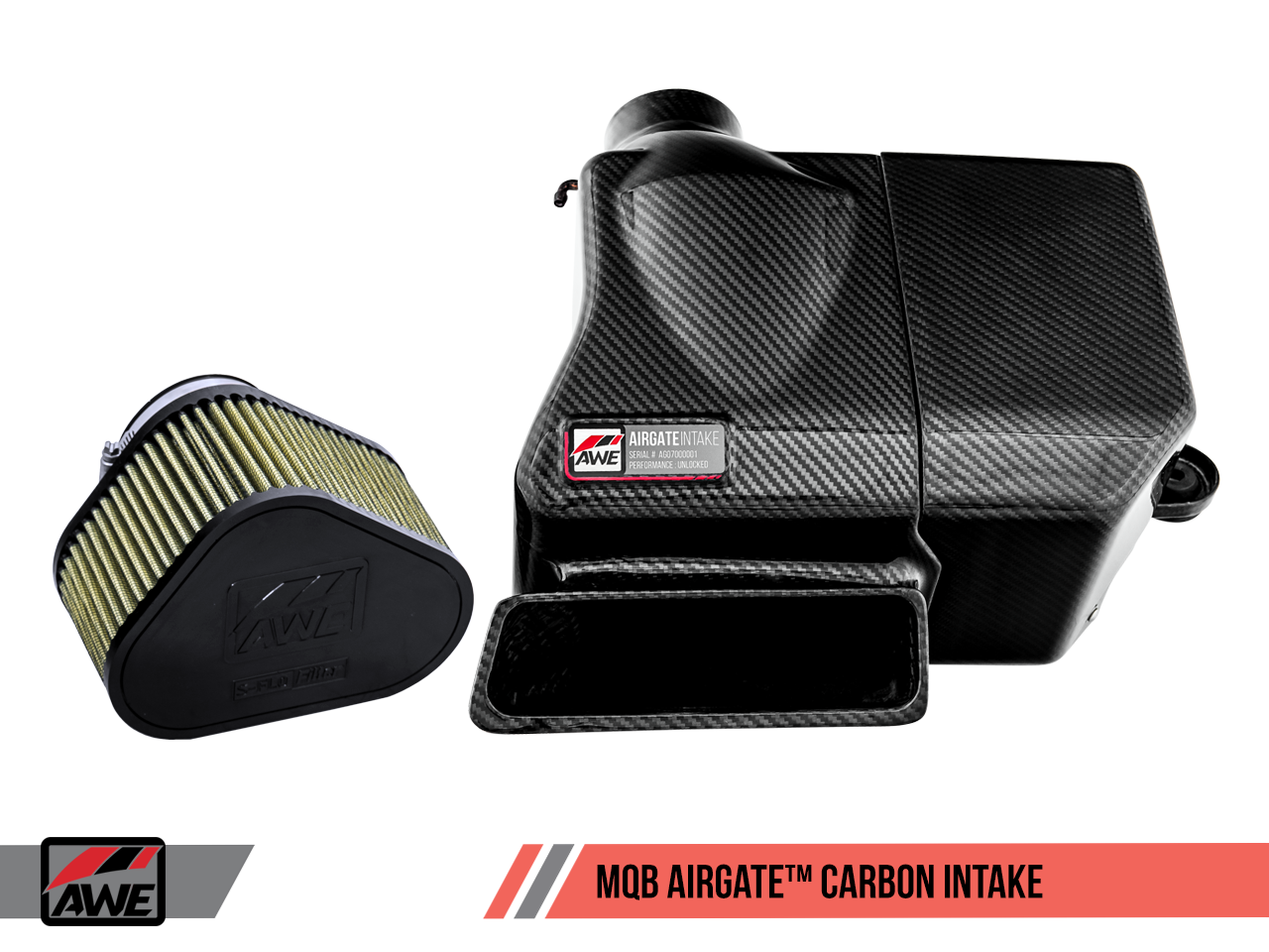 AWE AirGate™ Carbon Intake for Audi / VW MQB (1.8T / 2.0T) - With Lid