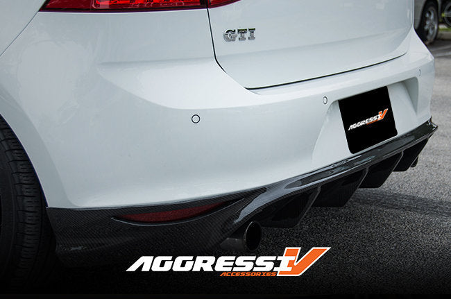 Rear Carbon Fiber Diffuser For MK7 GTI - 0