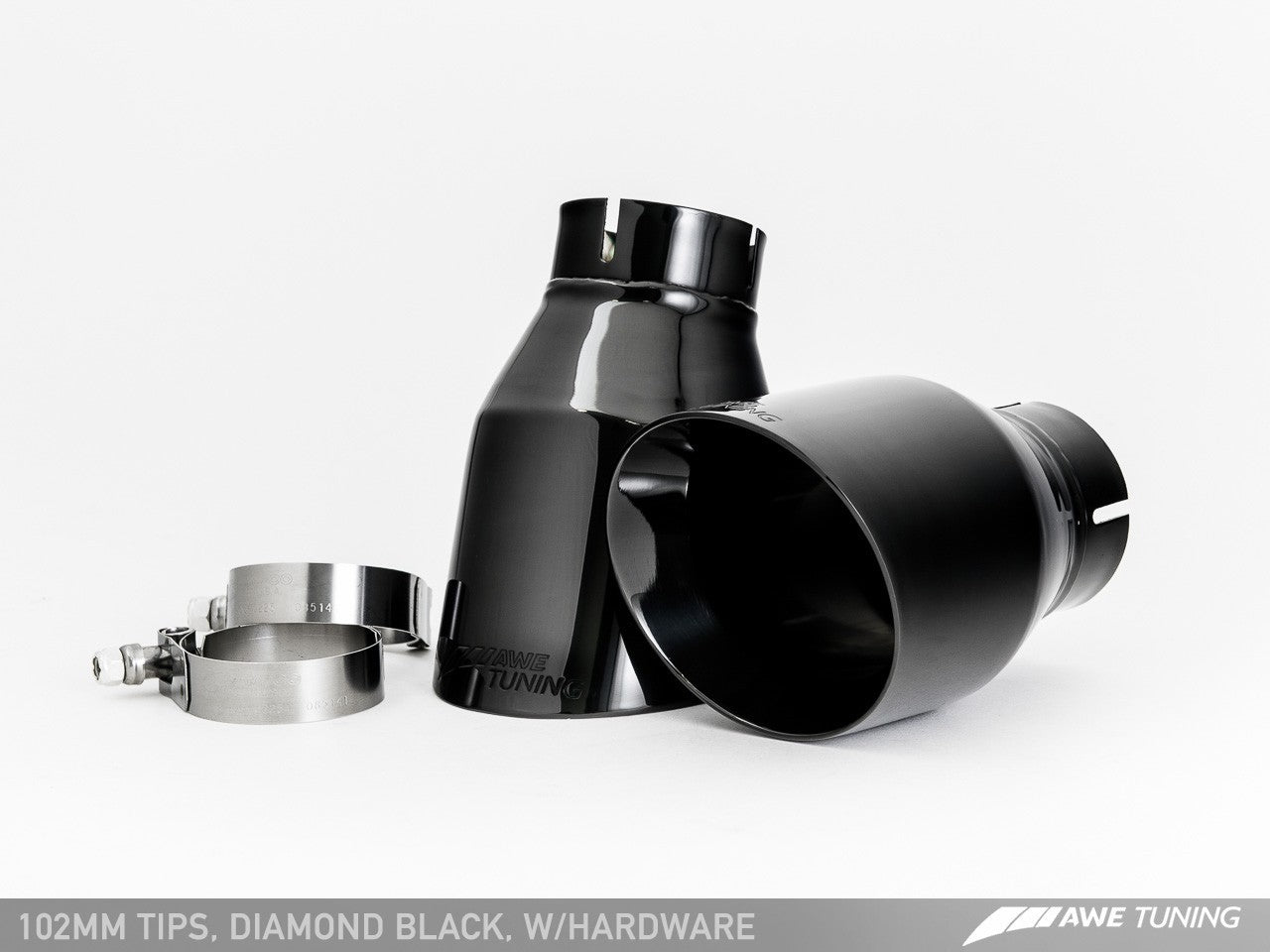 AWE Touring Edition Exhaust + Performance Mid Pipe for BMW F30 320i, Single Side - Diamond Black Tip (102mm)