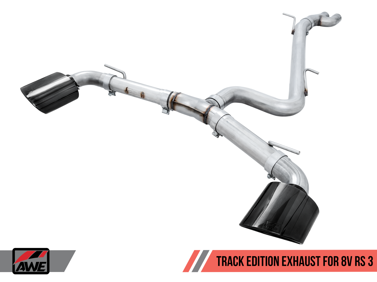 AWE Tuning 17-20 Audi RS3 8V Track Edition Exhaust - Diamond Black Tips RS-Style Tips