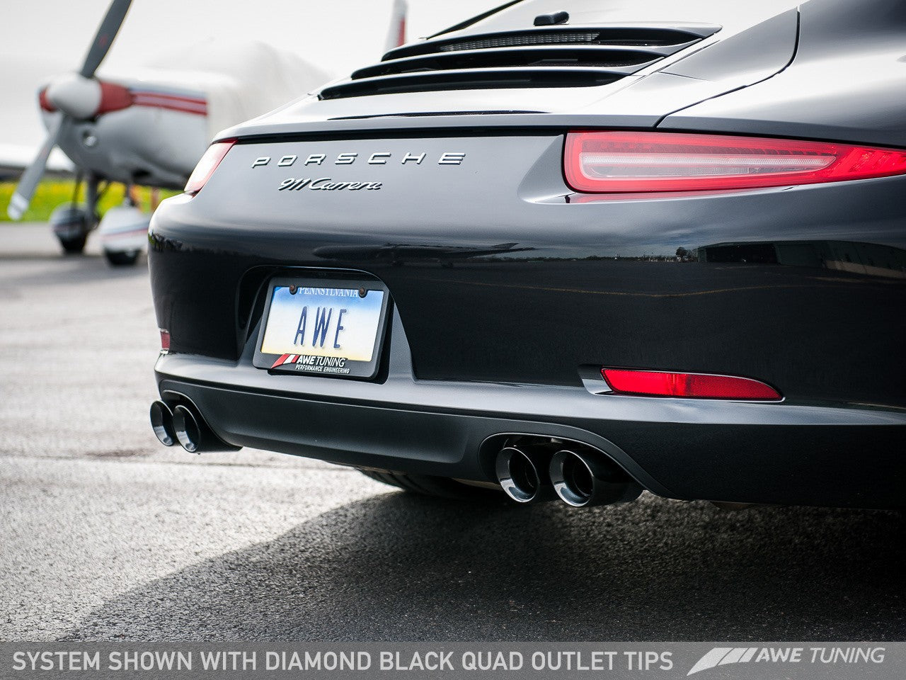 AWE Performance Exhaust for 991 Carrera - Diamond Black Tips