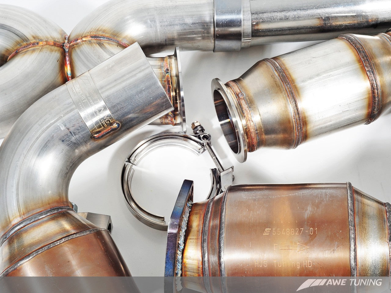 AWE Performance Exhaust for Porsche 997.2 Turbo / S - Polished Silver Quad Tips