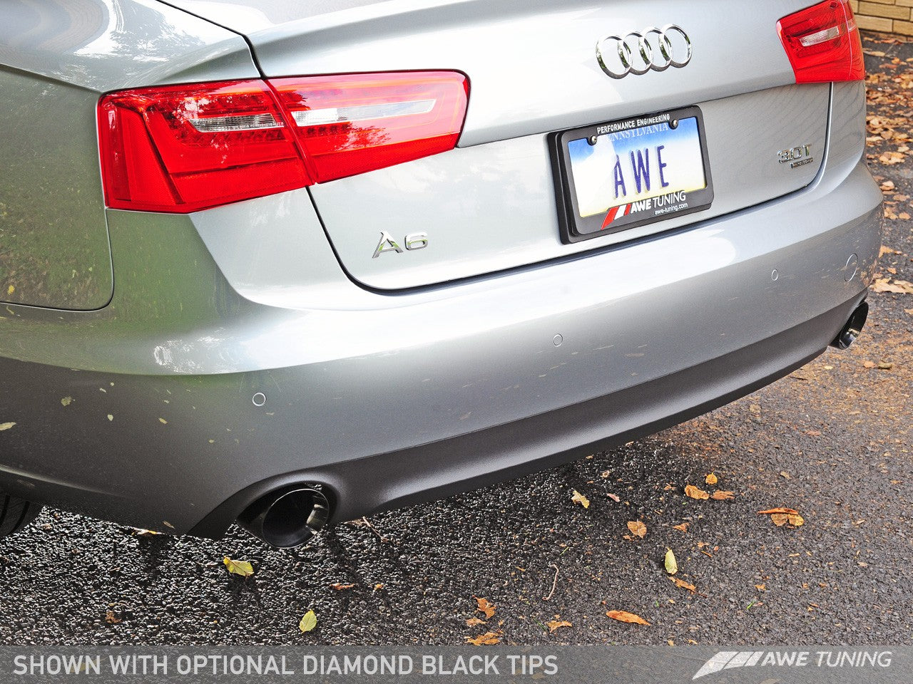 AWE Touring Edition Exhaust for Audi C7 A6 3.0T - Dual Outlet, Diamond Black Tips