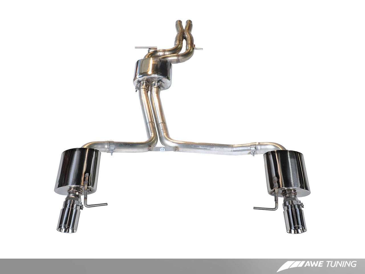 AWE Touring Edition Exhaust for Audi C7 A7 3.0T - Dual Outlet, Chrome Silver Tips