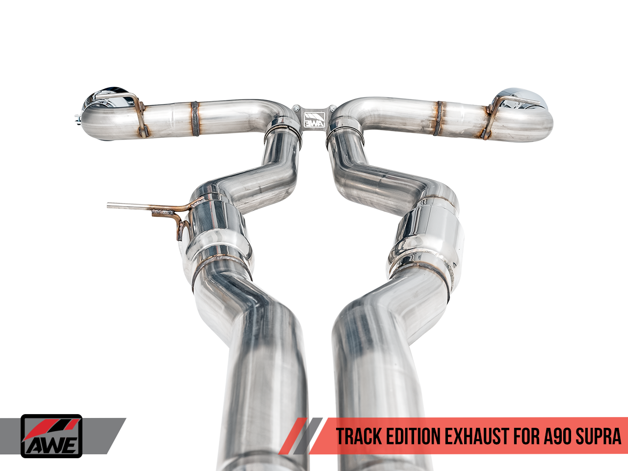 AWE Track Edition Exhaust for A90 Supra - 5" Chrome Silver Tips