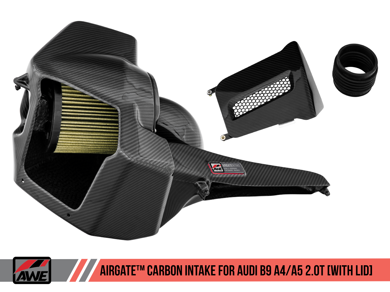 AWE AirGate™ Carbon Fiber Intake for Audi B9 A4 / A5 2.0T - With Lid