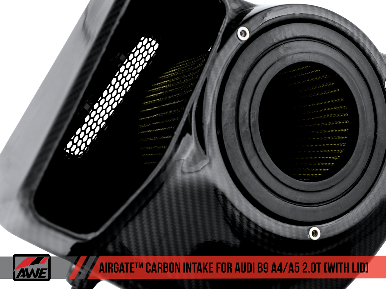 AWE AirGate™ Carbon Fiber Intake for Audi B9 A4 / A5 2.0T - With Lid