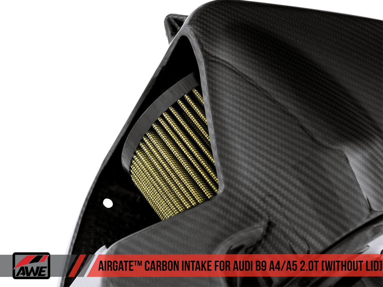 AWE AirGate™ Carbon Fiber Intake for Audi B9 A4 / A5 2.0T - Without Lid