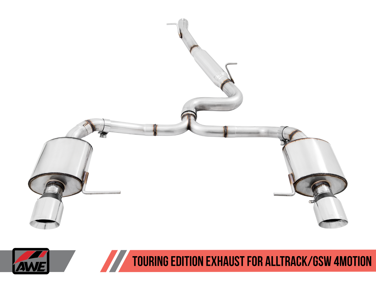 AWE Touring Edition Exhaust for VW Golf Alltrack / Sportwagen 4Motion - Chrome Silver Tips