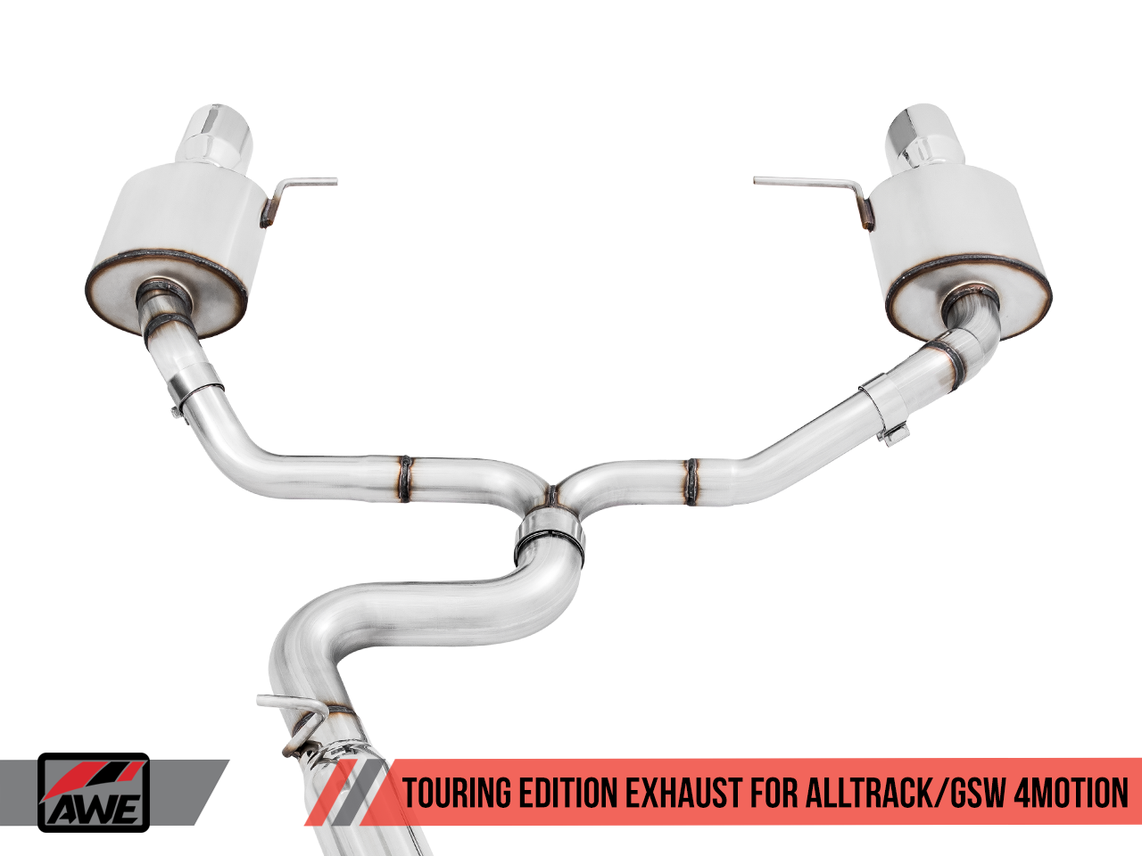 AWE Touring Edition Exhaust for VW Golf Alltrack / Sportwagen 4Motion - Chrome Silver Tips