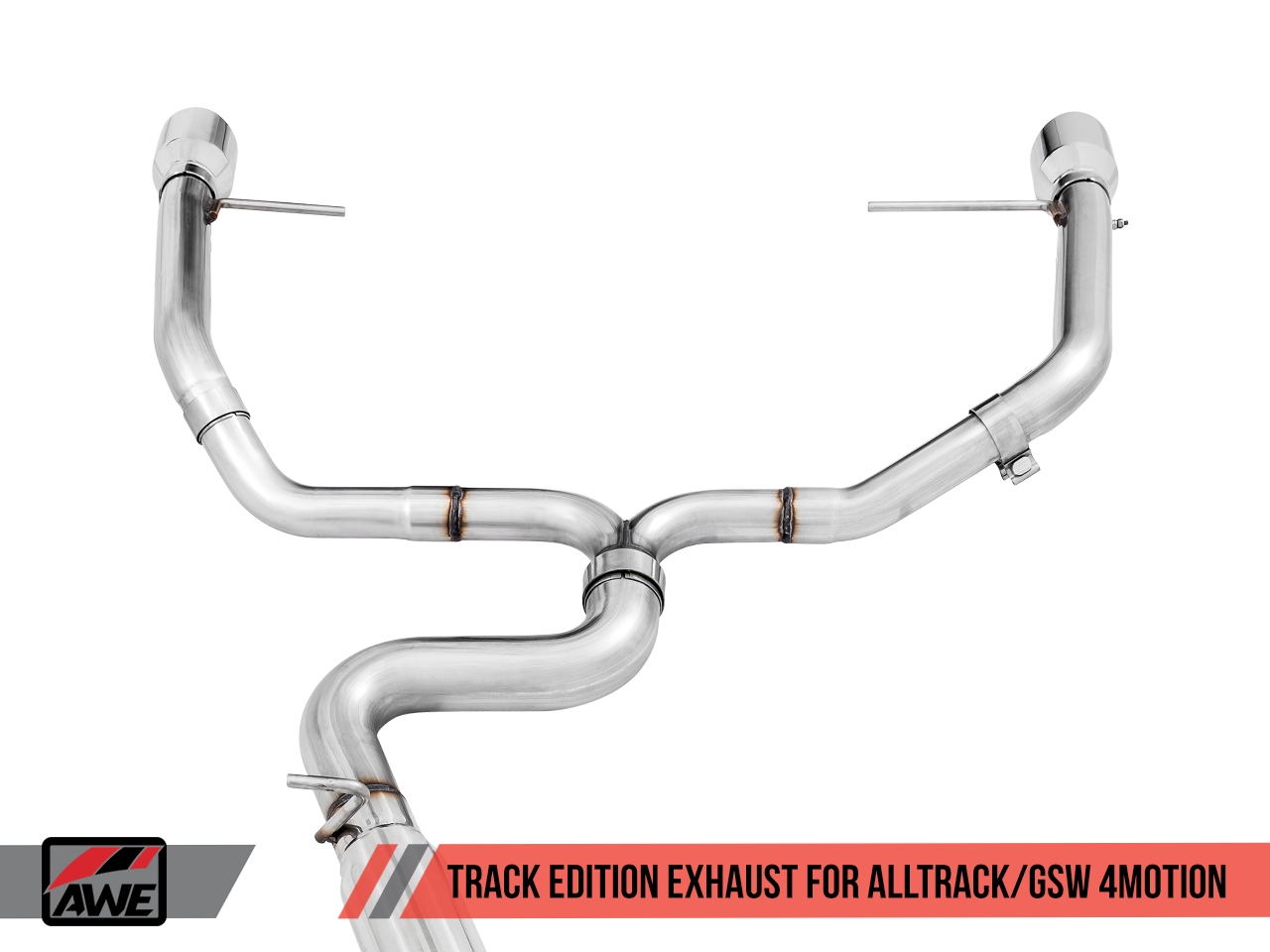 AWE Track Edition Exhaust for VW Golf Alltrack / Sportwagen 4Motion - Chrome Silver Tips