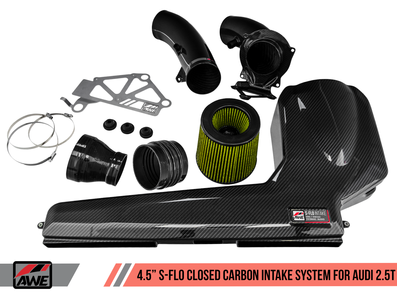 AWE 4.5" S-FLO Closed Carbon Intake System for Audi RS 3 / TT RS