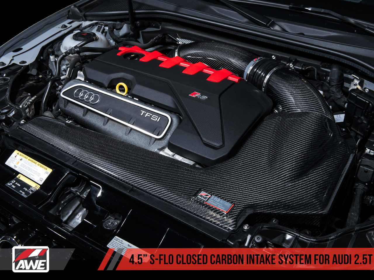 AWE 4.5" S-FLO Closed Carbon Intake System for Audi RS 3 / TT RS