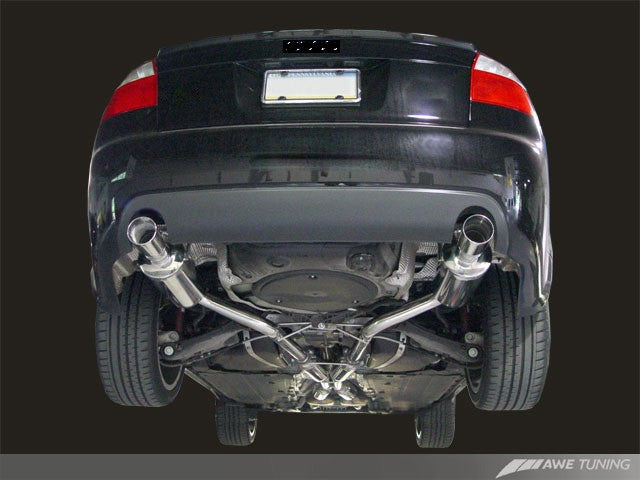 AWE Track Edition Exhaust for B6 A4 3.0L - Diamond Black Tips