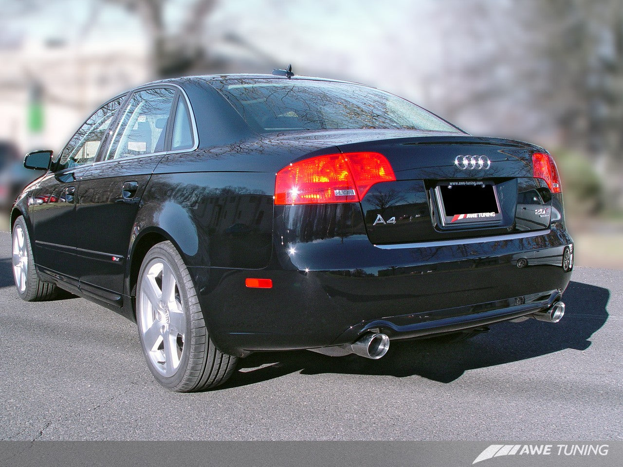 AWE Touring Edition Dual Tip Exhaust for Audi B7 A4 3.2L - Diamond Black Tips