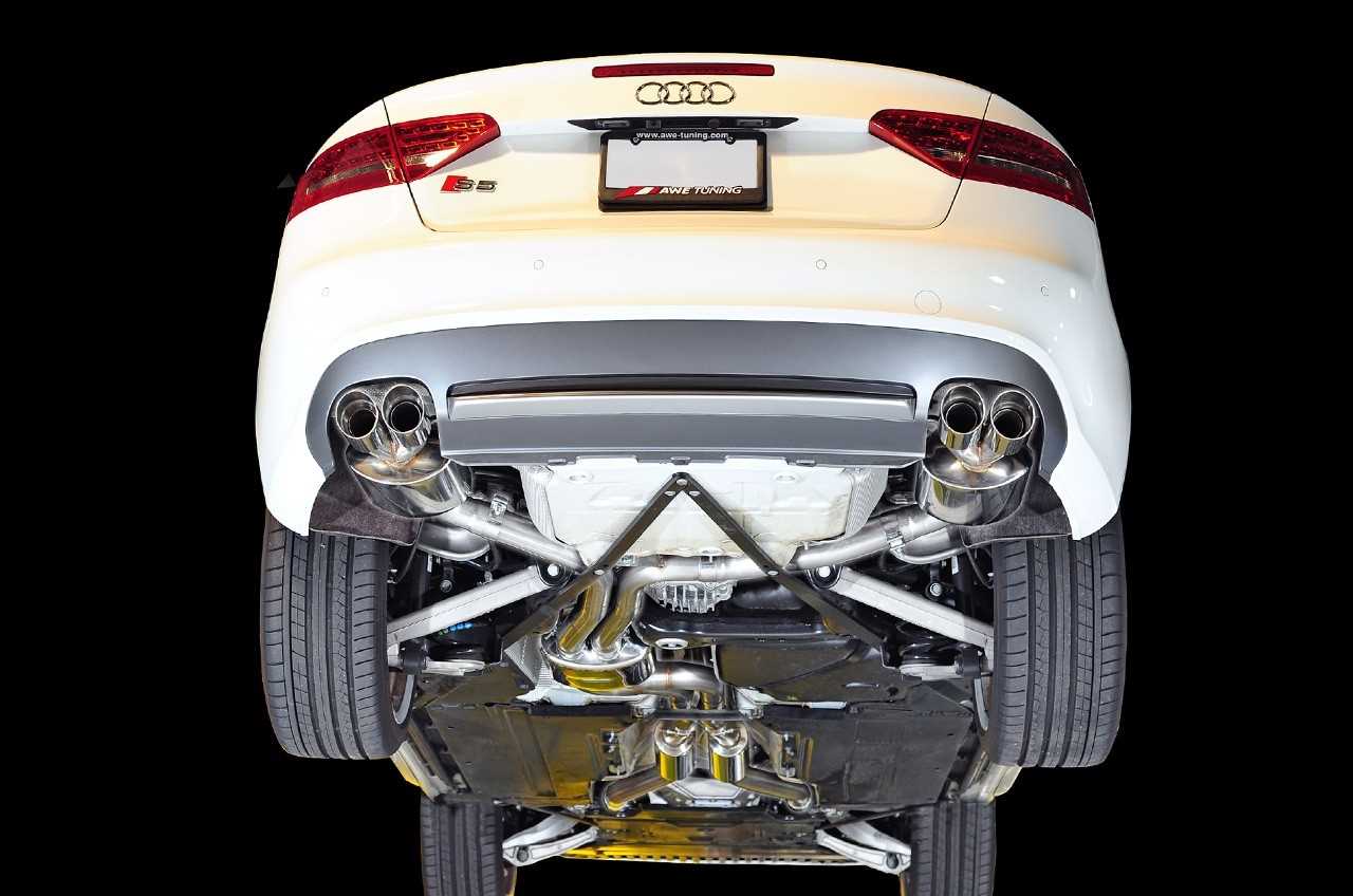 AWE Touring Edition Exhaust System for B8/8.5 S5 Cabrio (Exhaust + Resonated Downpipes) - Chrome Silver Tips