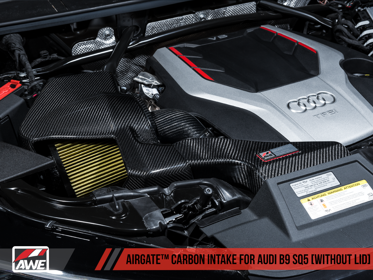 AWE AirGate™ Carbon Fiber Intake for Audi B9 SQ5 3.0T - Without Lid