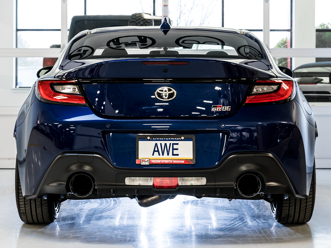 AWE Track Edition Exhaust for Subaru BRZ / Toyota GR86 / Toyota 86 / Scion FR-S - Diamond Black Tips