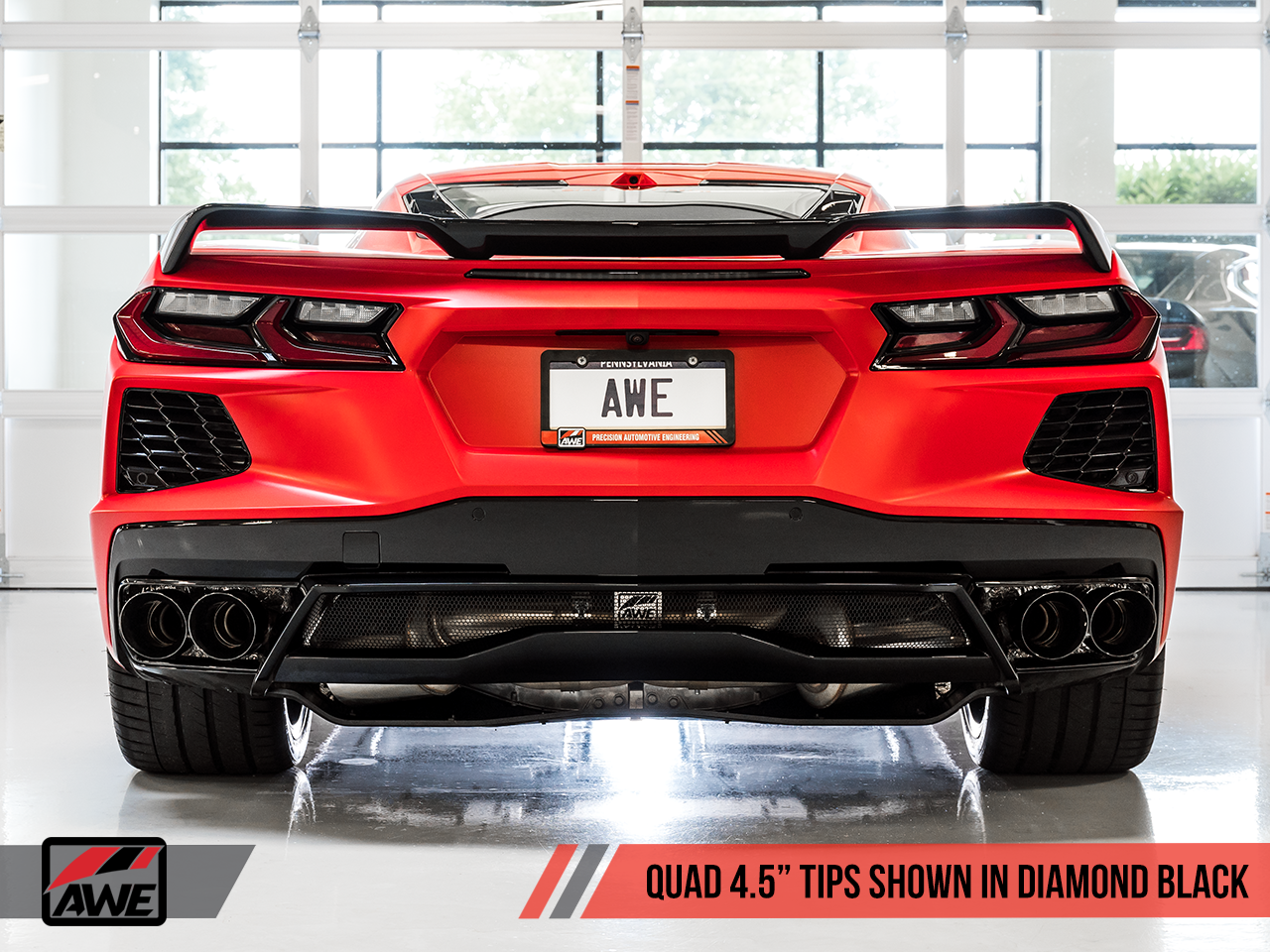 AWE Track Edition Exhaust for C8 Corvette -- Diamond Black Tips