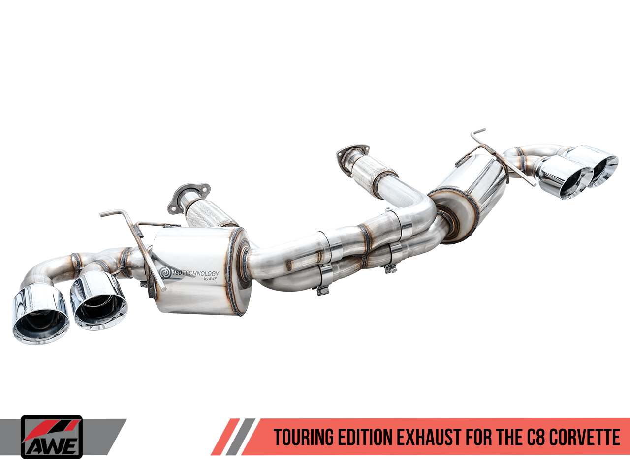 AWE Touring Edition Exhaust for C8 Corvette -- Chrome Silver Tips