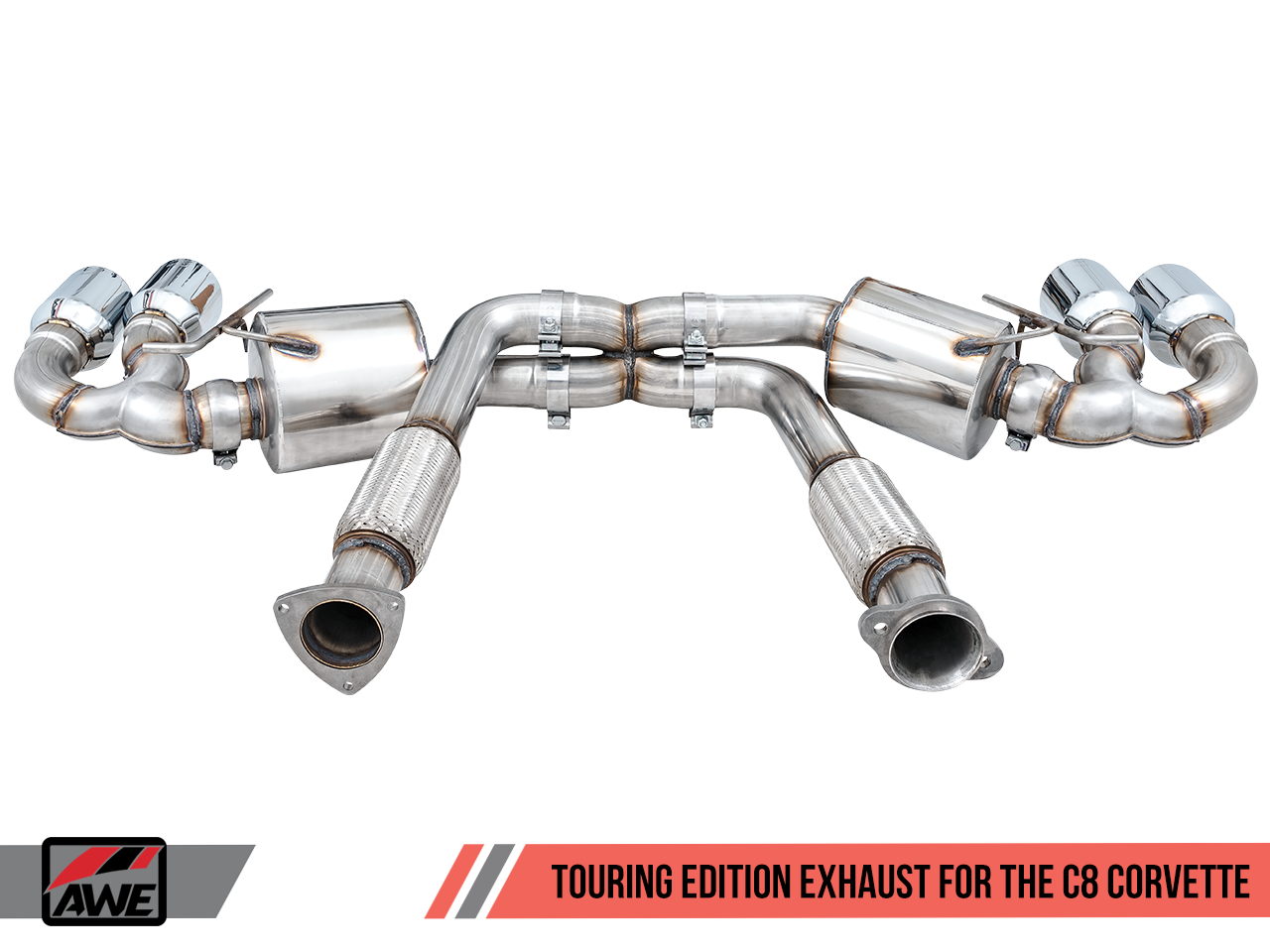 AWE Touring Edition Exhaust for C8 Corvette -- Chrome Silver Tips