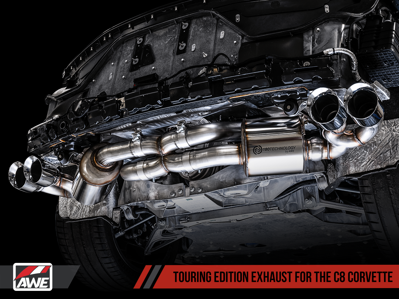 AWE Touring Edition Exhaust for C8 Corvette -- Chrome Silver Tips