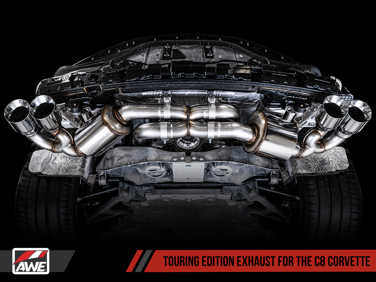 AWE Touring Edition Exhaust for C8 Corvette -- Chrome Silver Tips