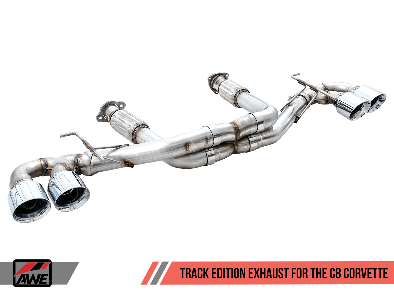 AWE Track Edition Exhaust for C8 Corvette -- Chrome Silver Tips