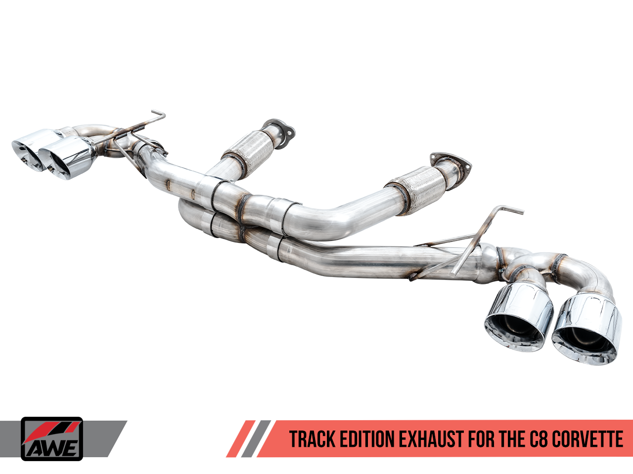 AWE Track Edition Exhaust for C8 Corvette -- Chrome Silver Tips