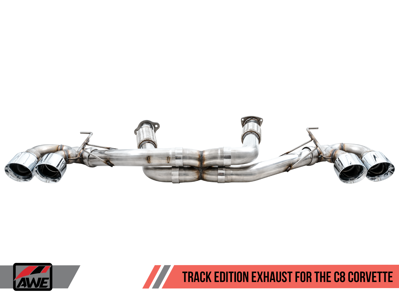 AWE Track Edition Exhaust for C8 Corvette -- Chrome Silver Tips