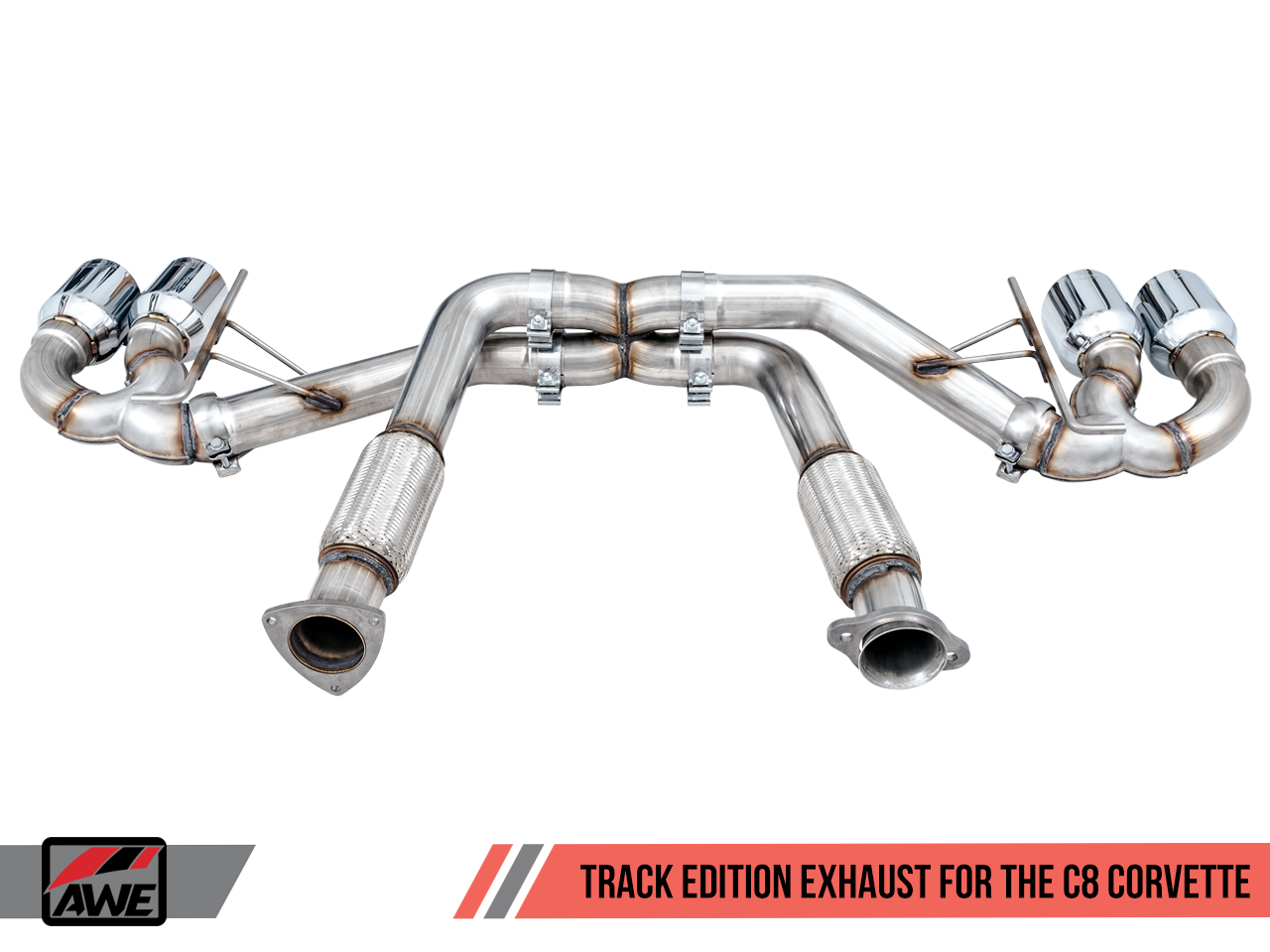 AWE Track Edition Exhaust for C8 Corvette -- Chrome Silver Tips